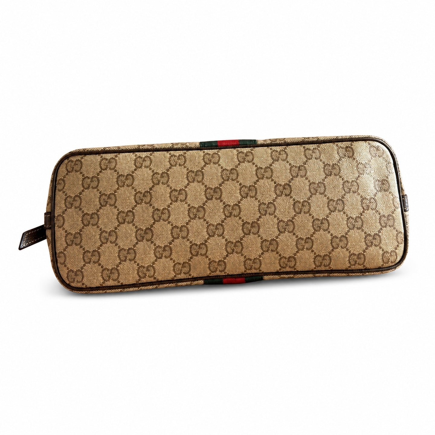 Gucci Denim Nylon Leather Brown Blue Shoulder Bag