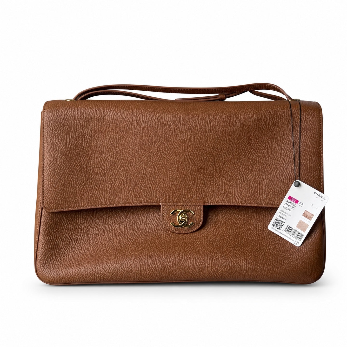 Chanel Large Leather Brown Gold Bag