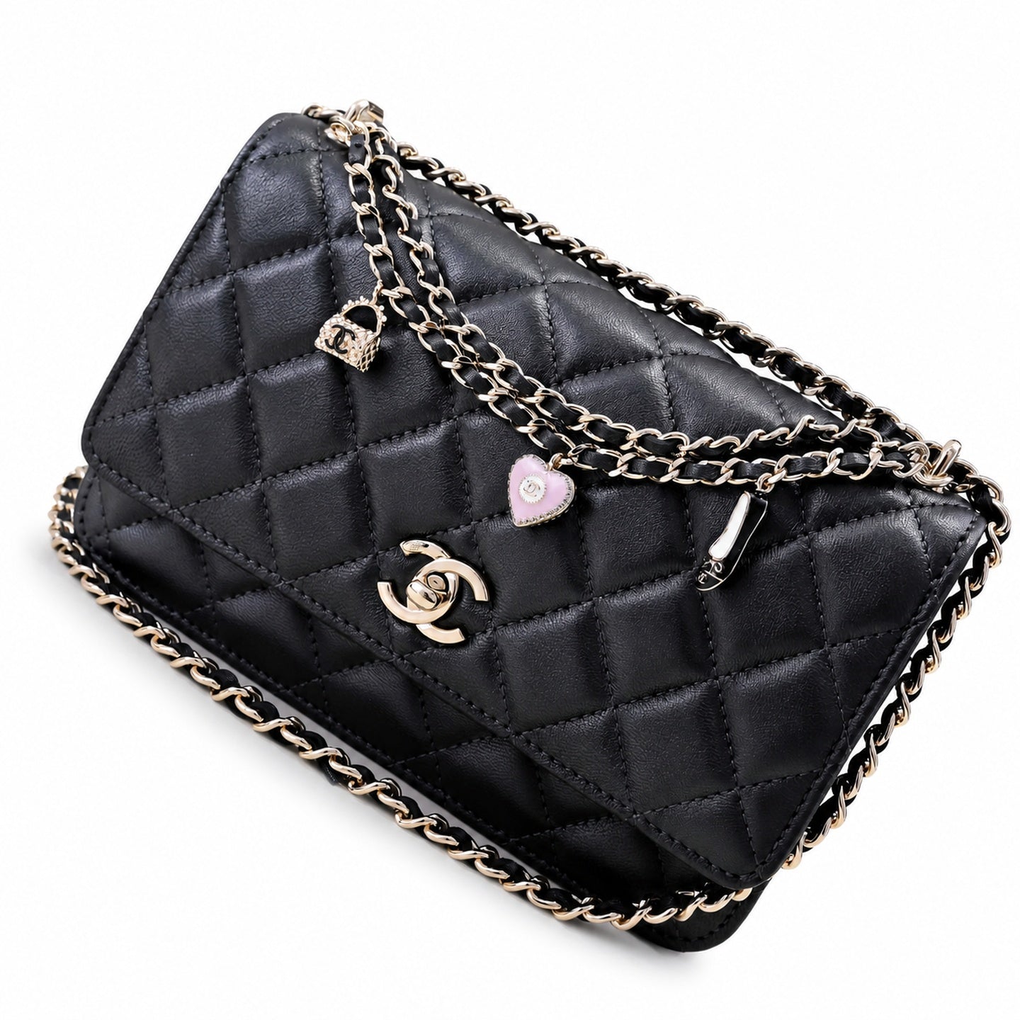 Chanel Leather Pink Gold Chain Bag