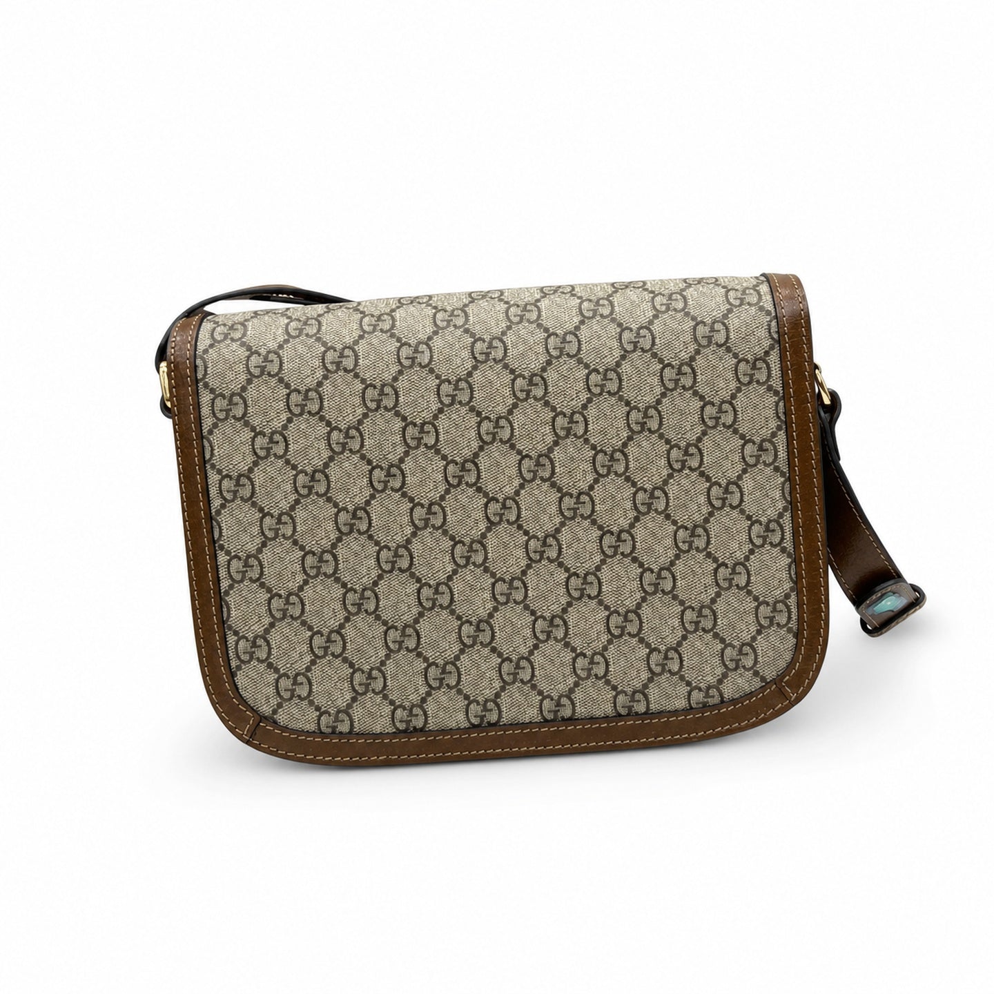 Gucci Horsebit 1955 Supreme Small Leather Beige Brown Gold Handbag