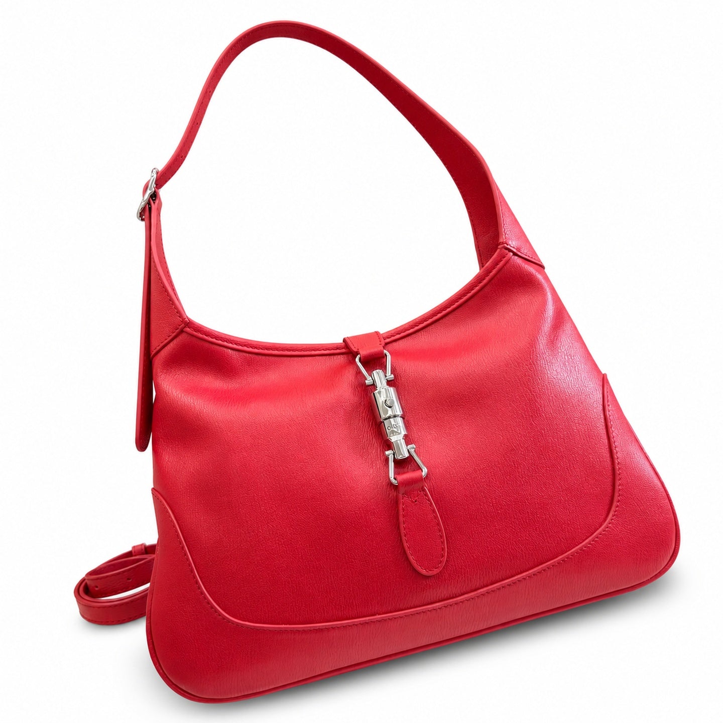 Gucci Leather Red Gold Handbag
