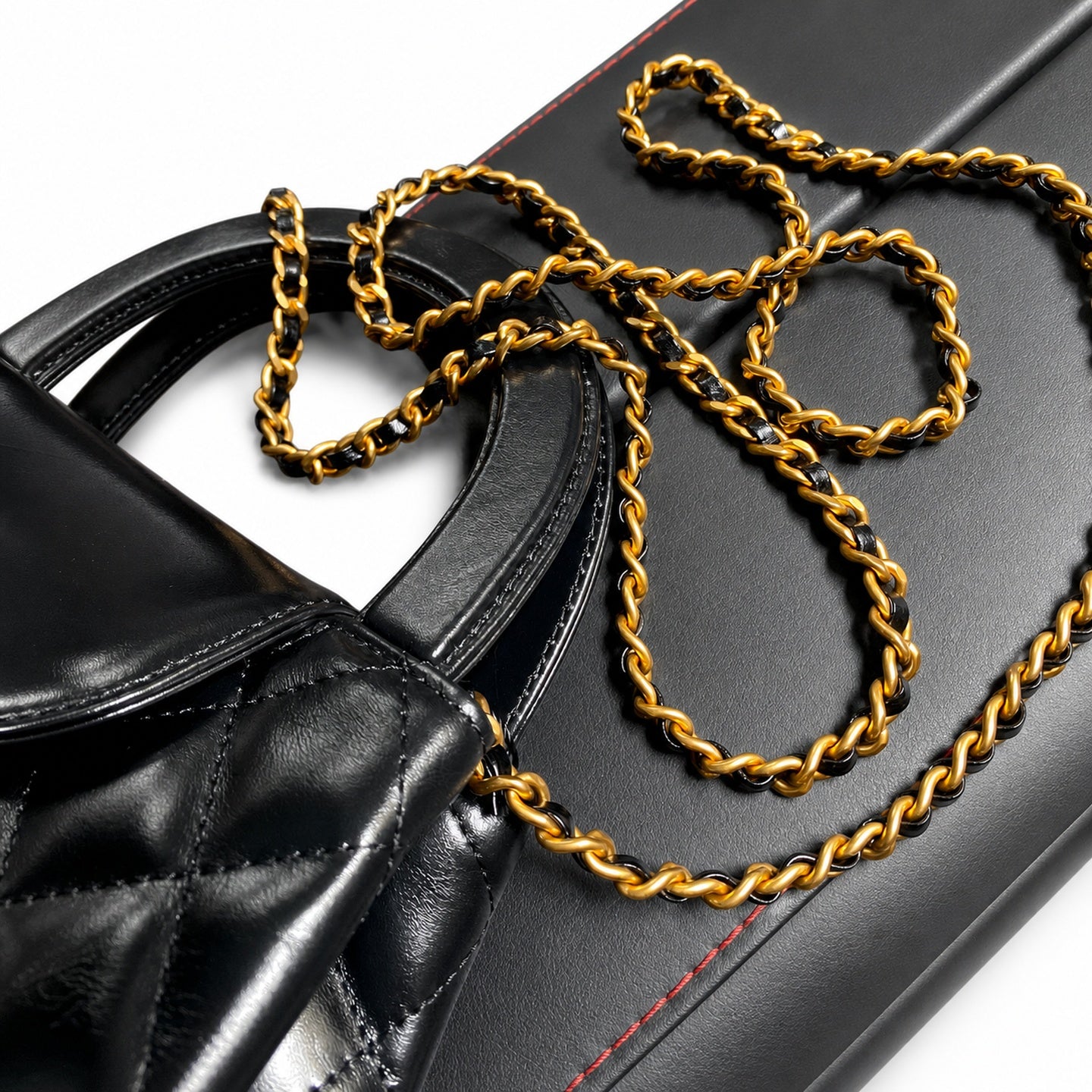 Chanel Kelly Leather Black Chain Bag