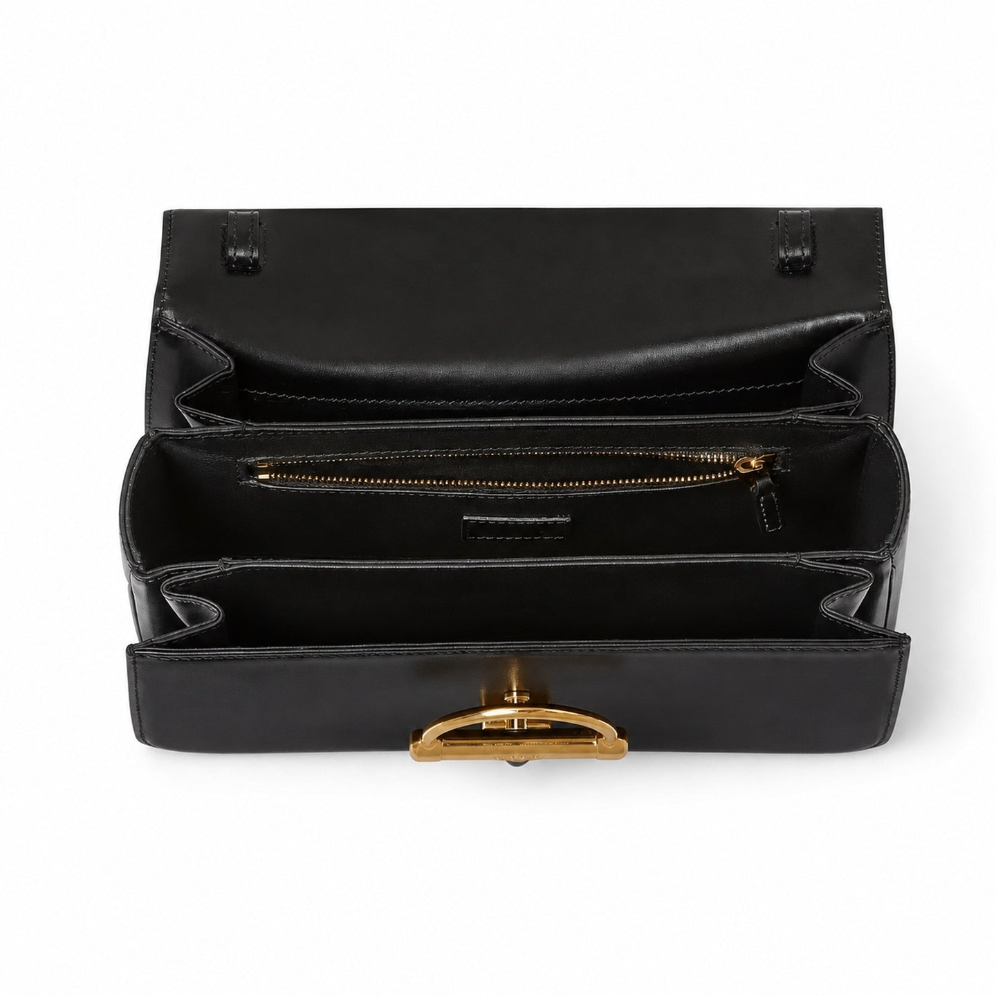 Gucci Horsebit Leather Black Gold Handbag