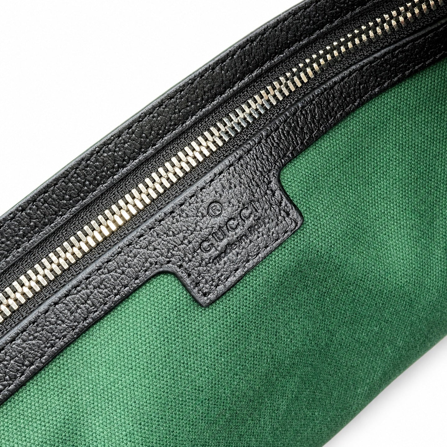 Gucci Cotton Leather Black Green Bag