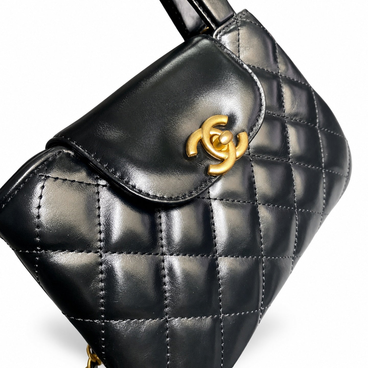 Chanel Kelly Leather Black Chain Bag