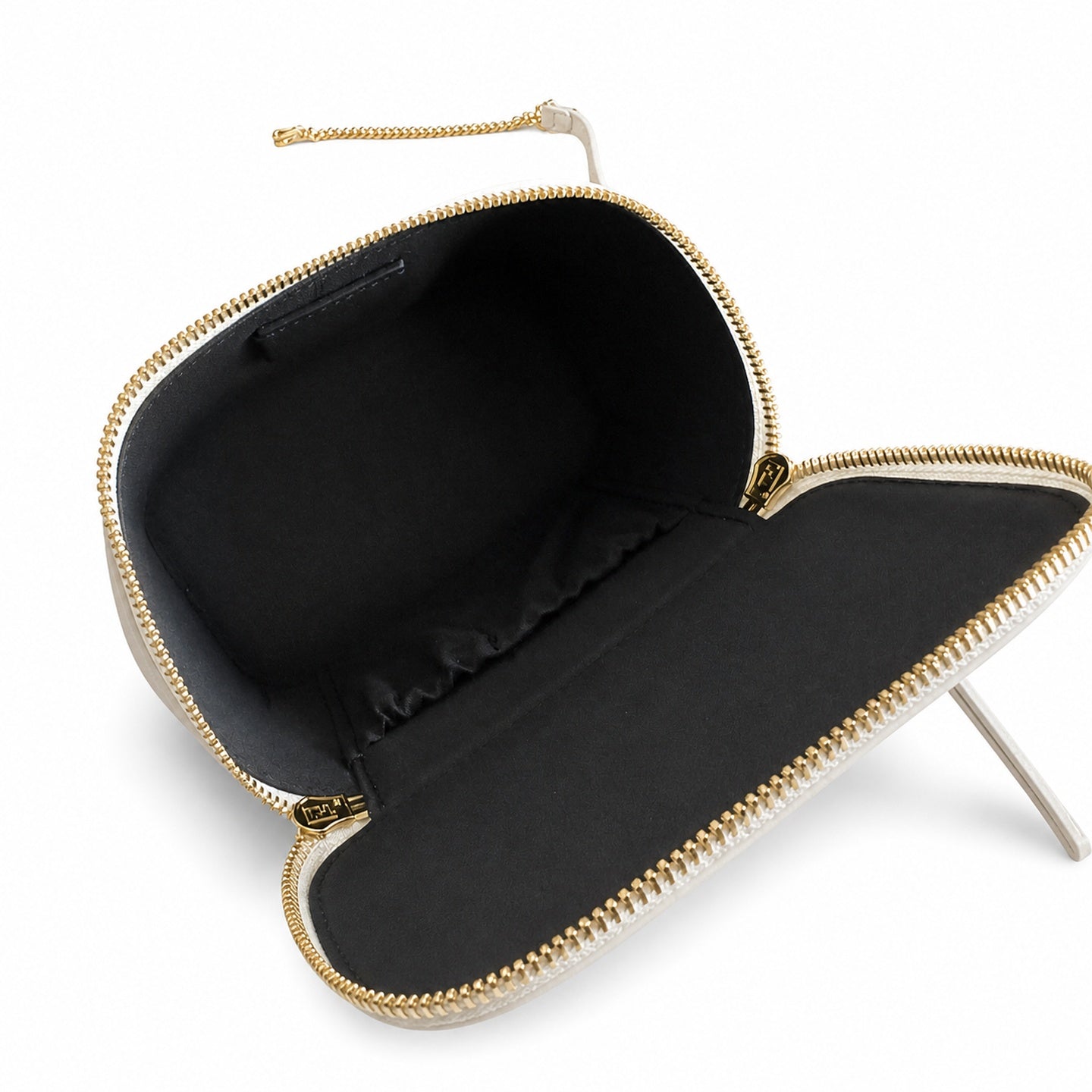 Fendi Mini Leather White Gold Vanity Bag