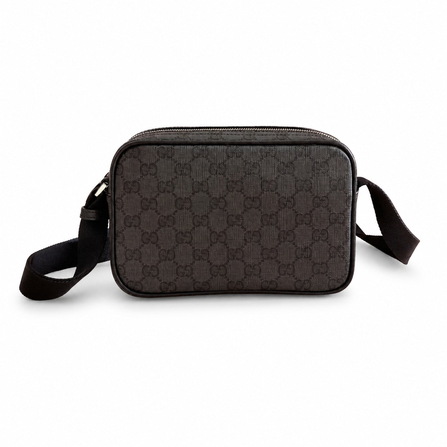 Gucci Canvas Nylon Leather Black Bag