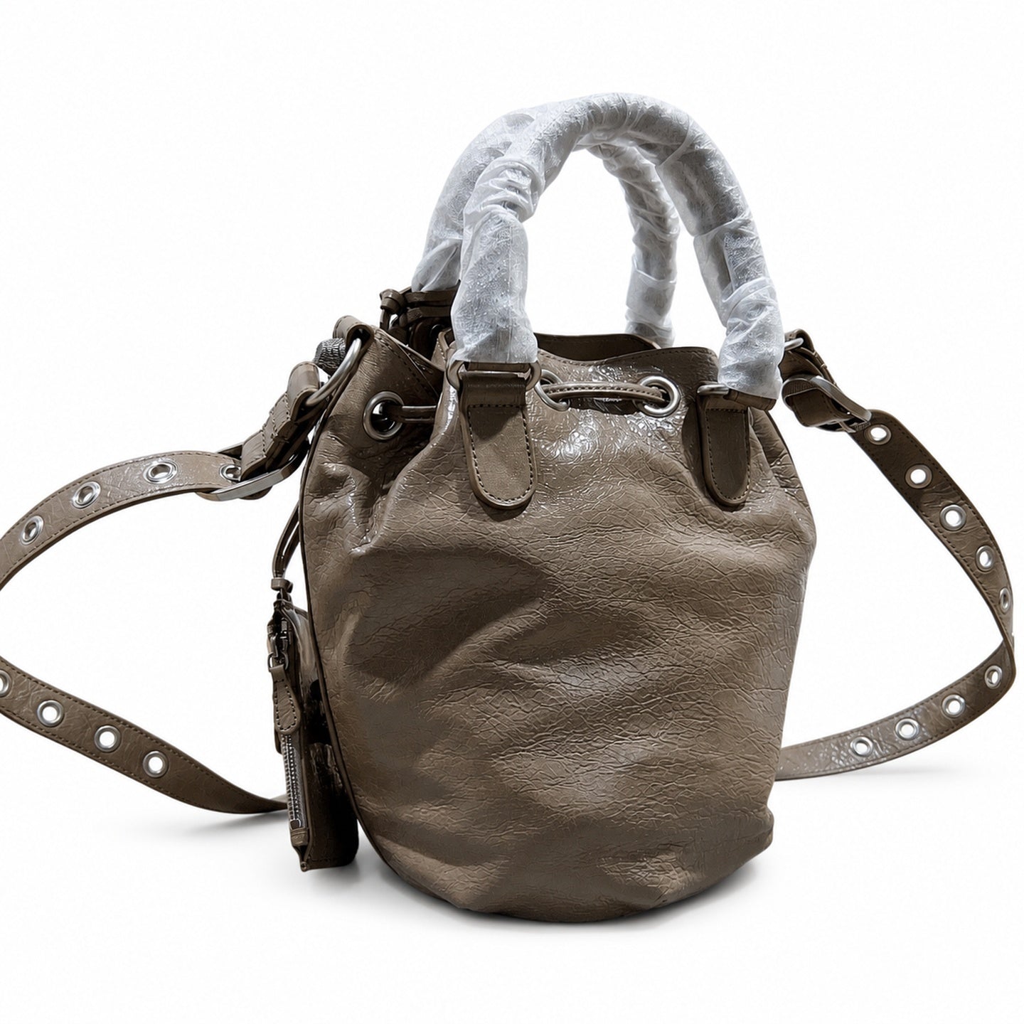 Balenciaga Large Leather Khaki Bag