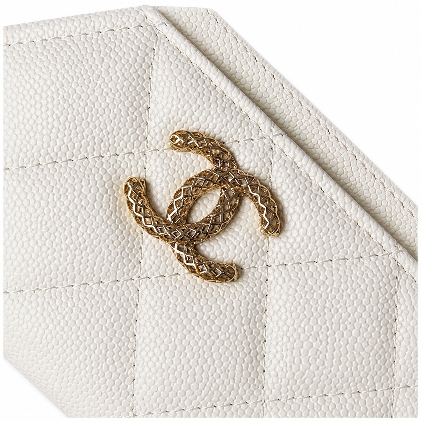 Chanel Black White Green Pink Card Holder