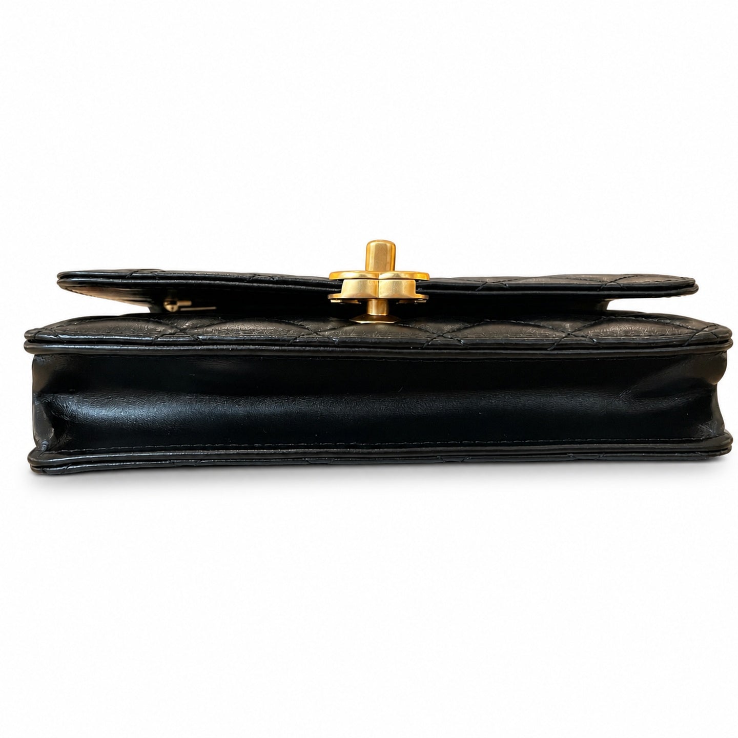 Chanel Small Leather Black Gold Wallet on Chain