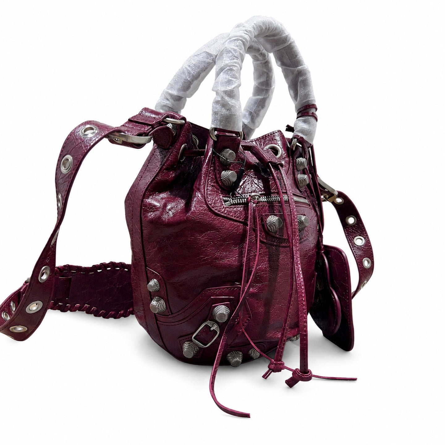 Balenciaga Large Leather Burgundy Bag