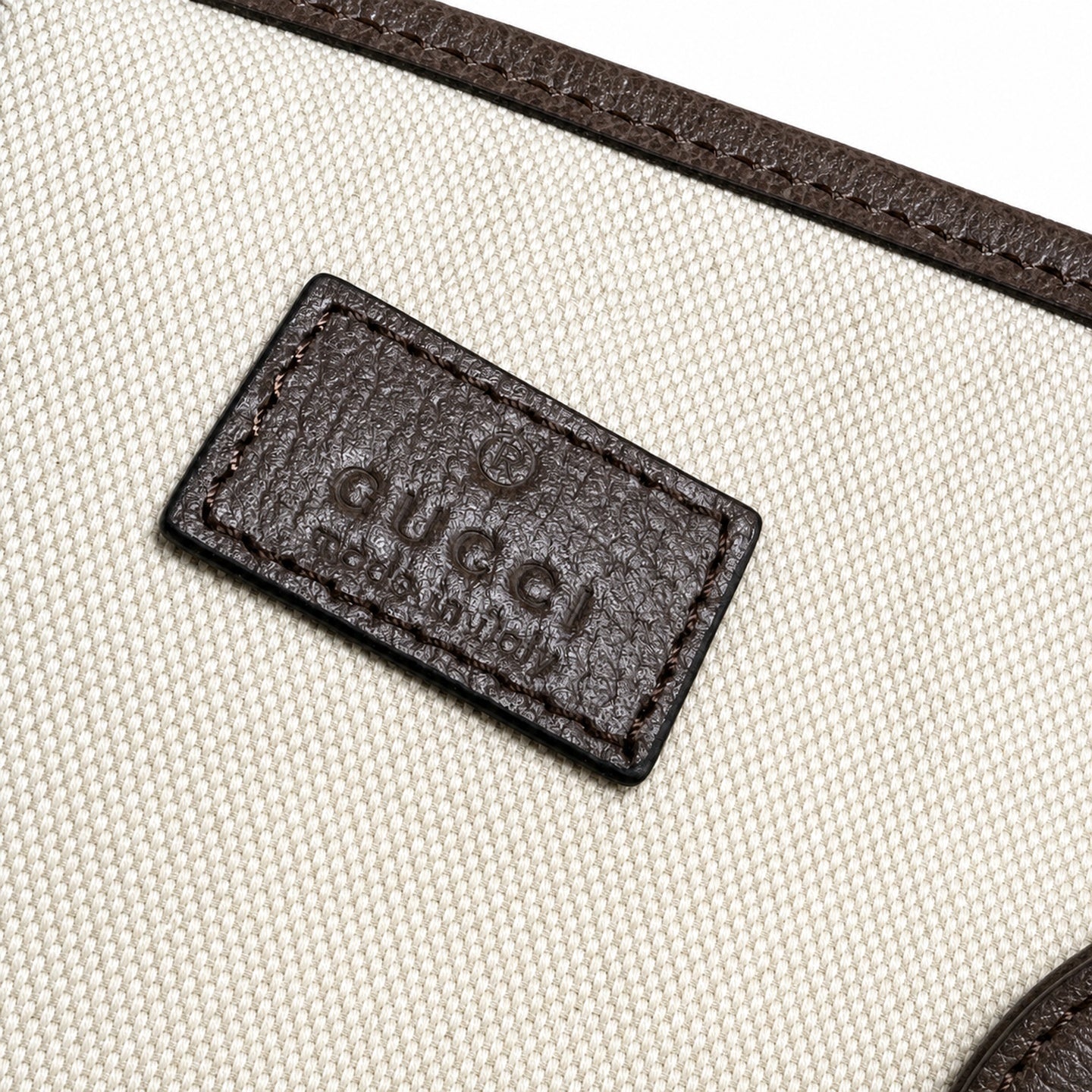 Gucci Supreme Cotton Canvas Leather Beige Brown Gold Wallet
