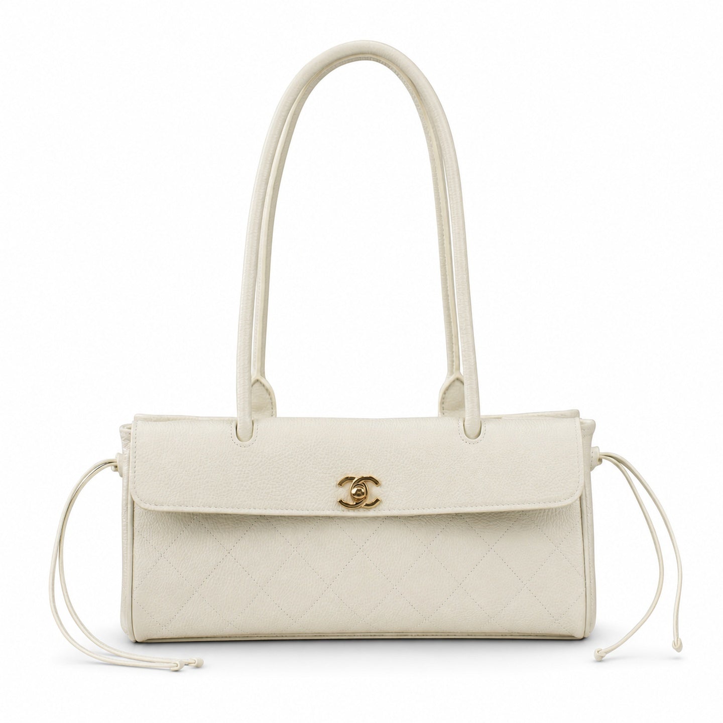 Chanel Leather White Blue Gold Bag
