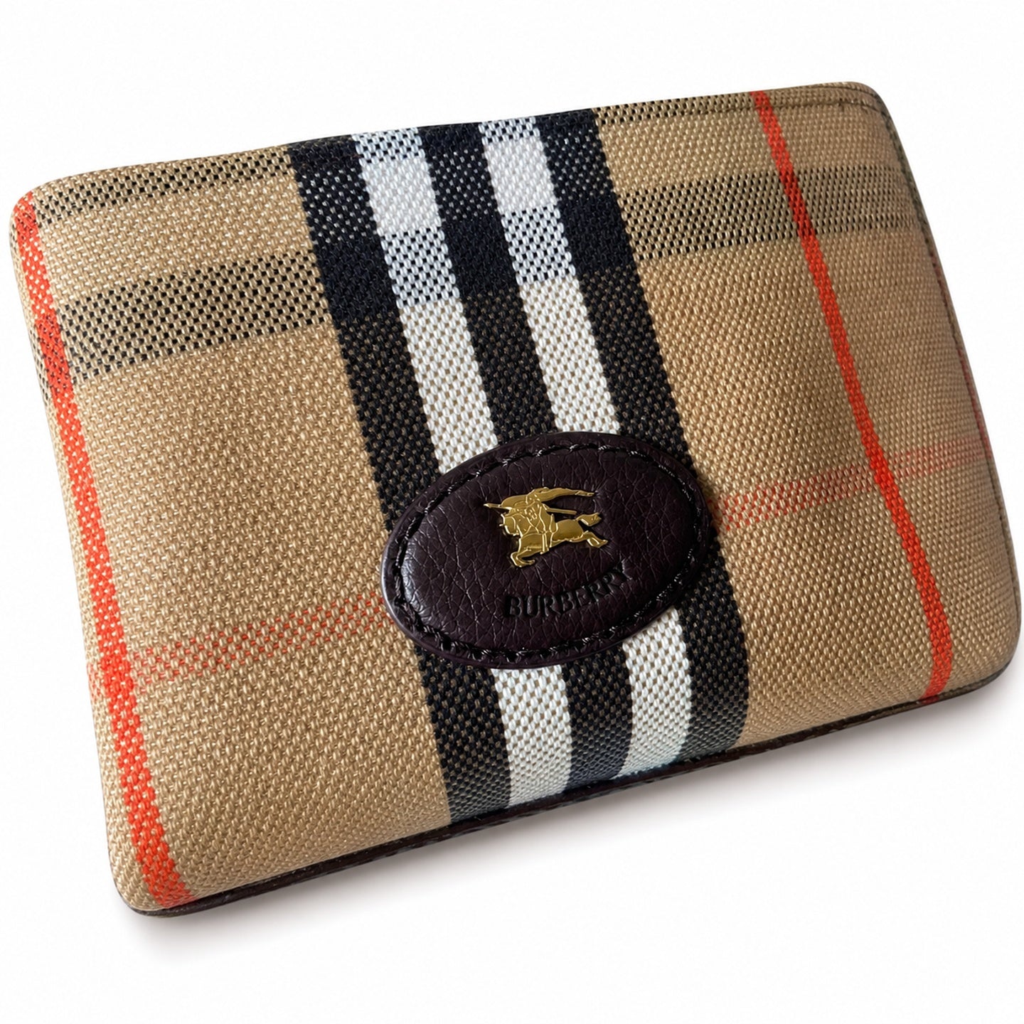 Burberry Highlands Mini Cotton Jacquard Leather Check Bag