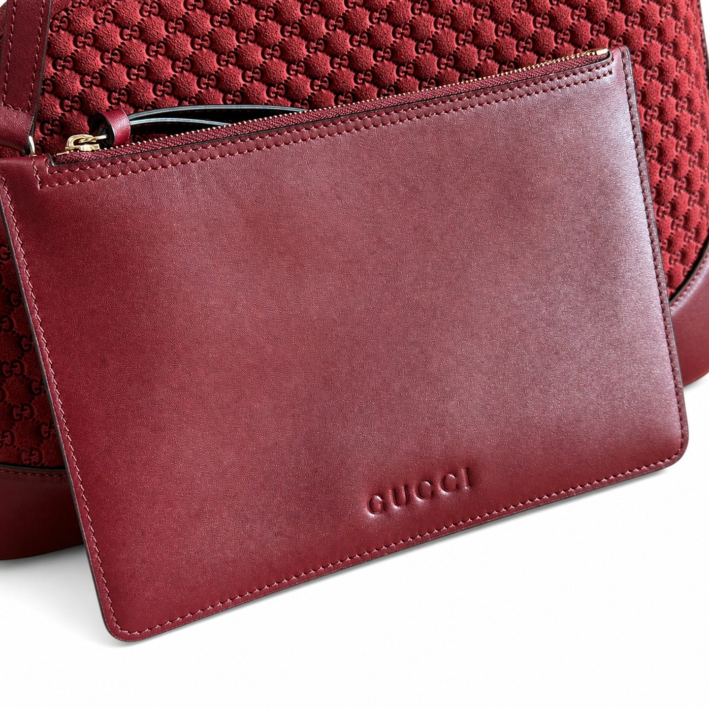 Gucci Medium Canvas Velvet Leather Green Bag