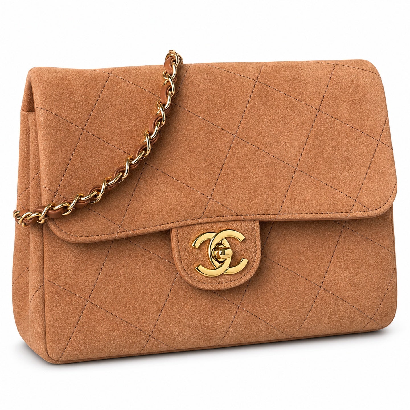 Chanel Small Leather Brown Red Bag