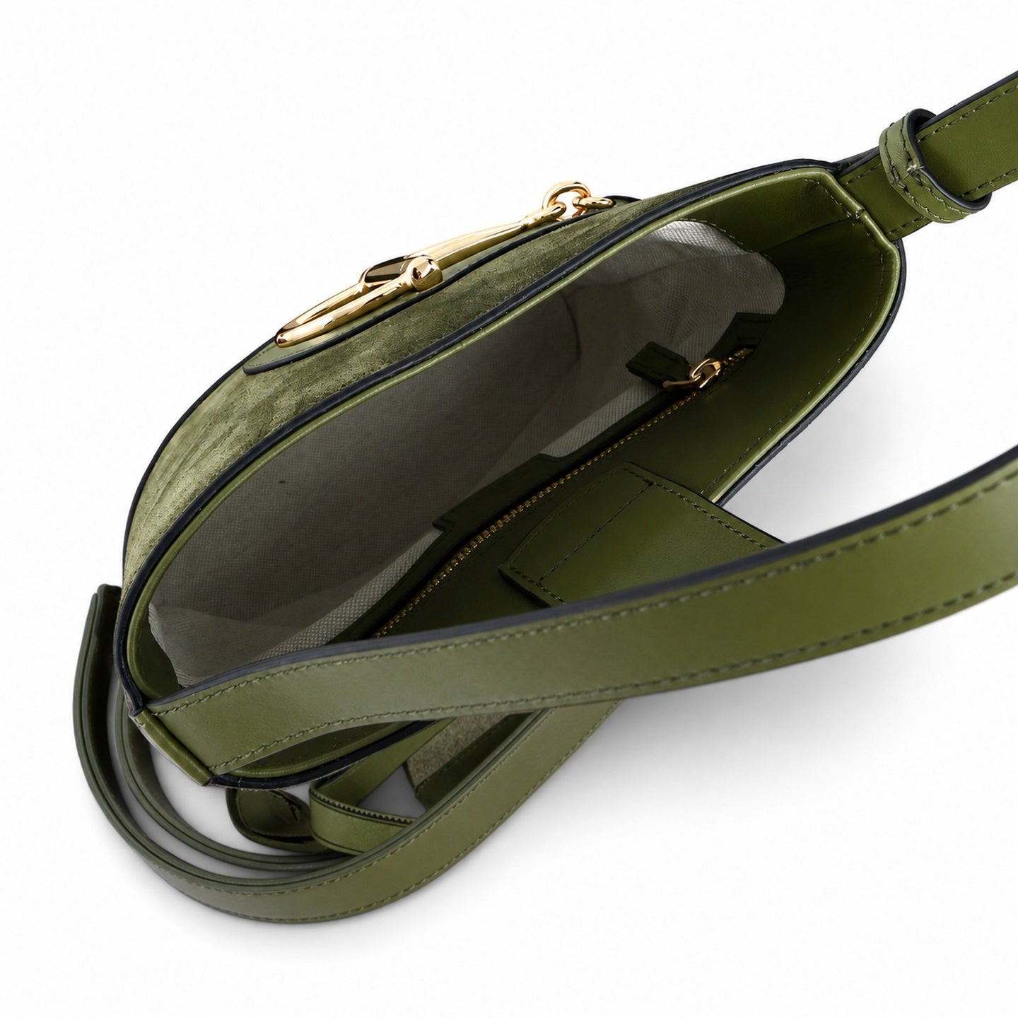 Gucci 73 Leather Green Bucket Bag