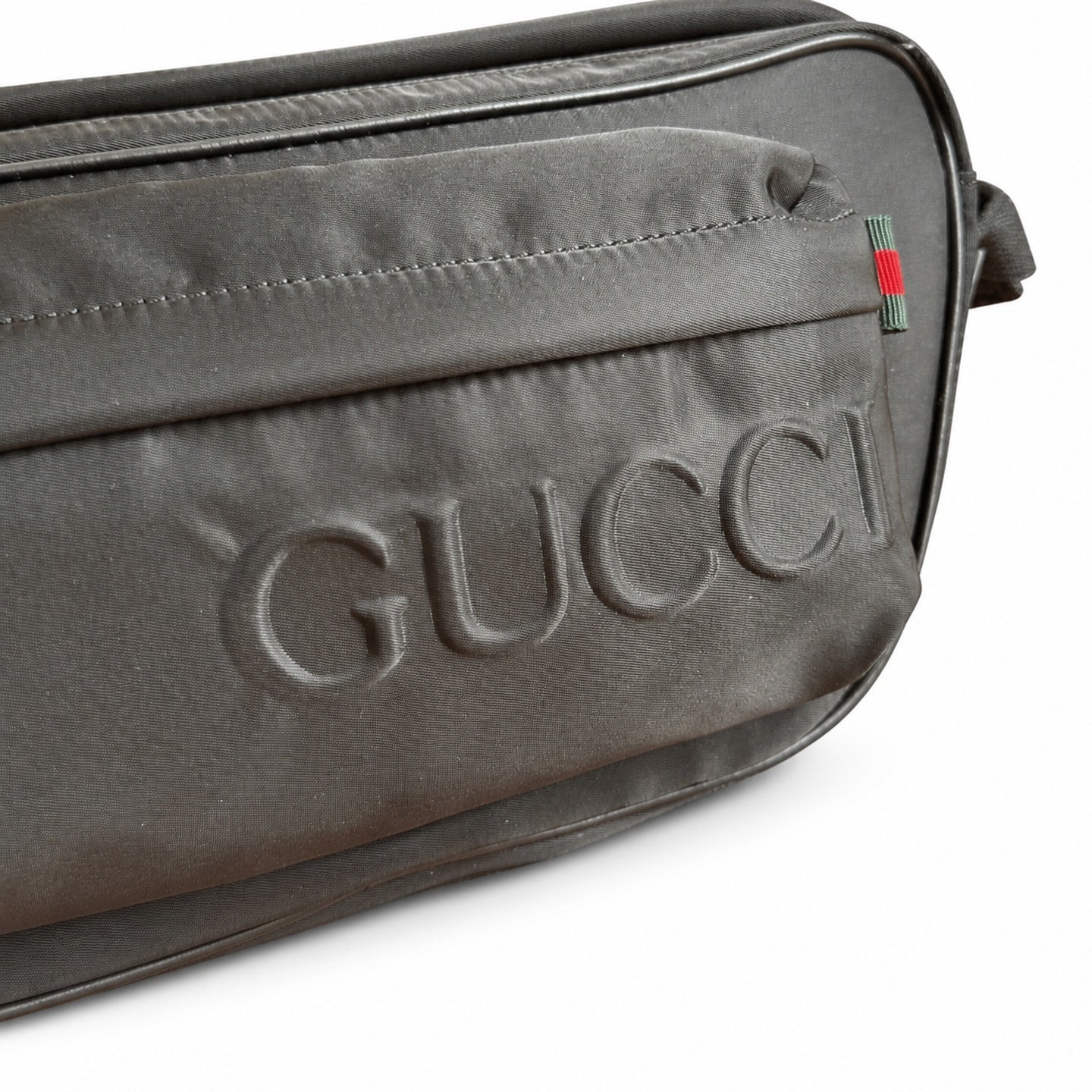 Gucci Men's Small Canvas Nylon Leather Red Crossbody Bag