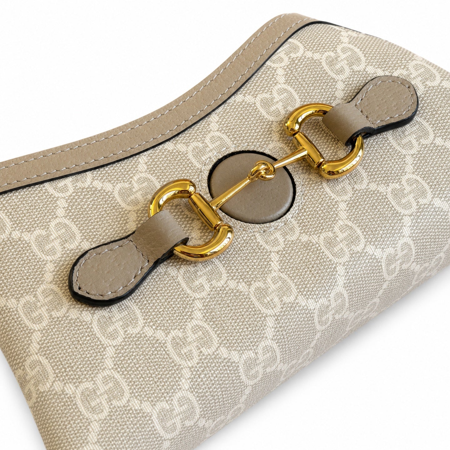 Gucci Horsebit 1955 Mini Cotton Canvas Leather Black Beige Handbag