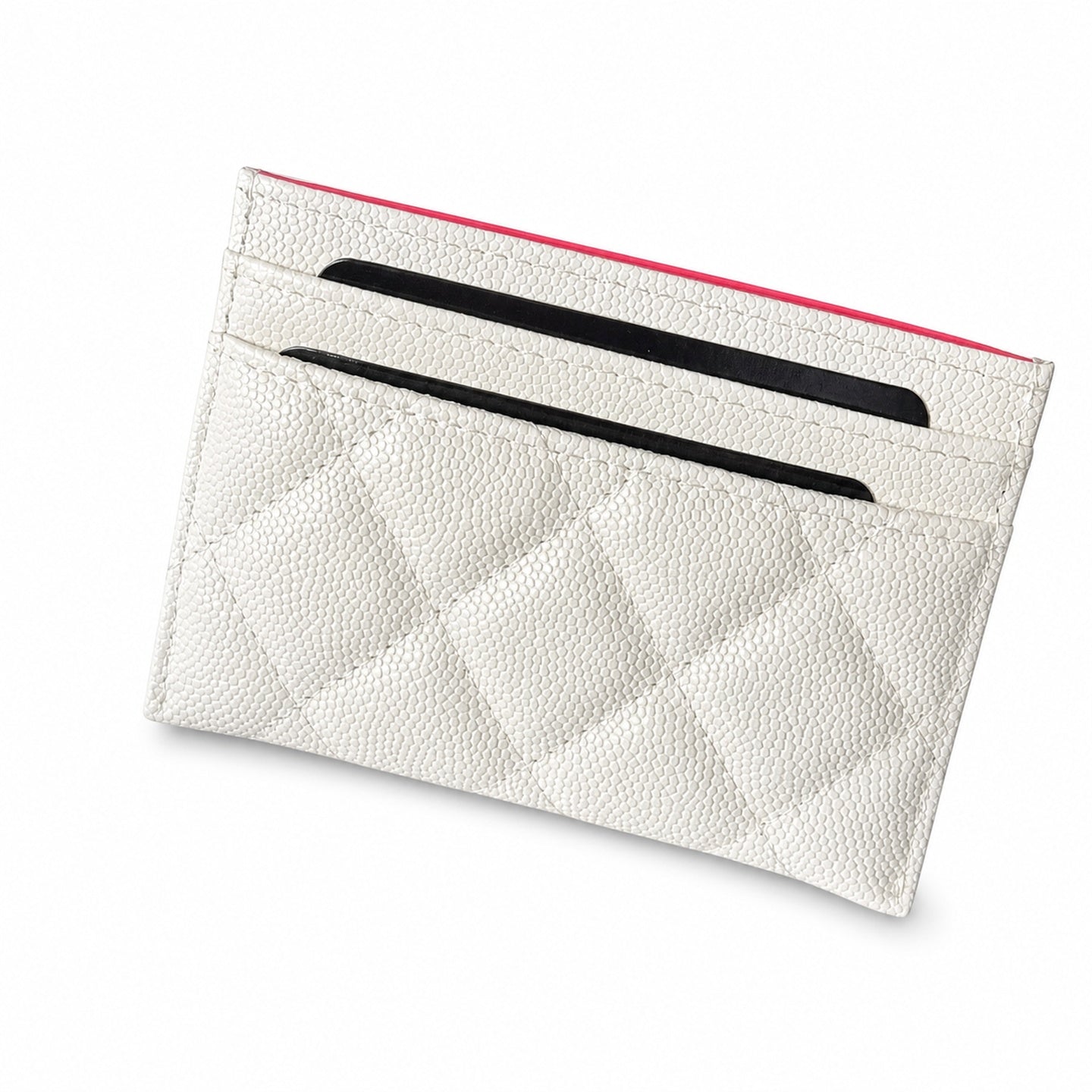 Chanel Black White Green Pink Card Holder
