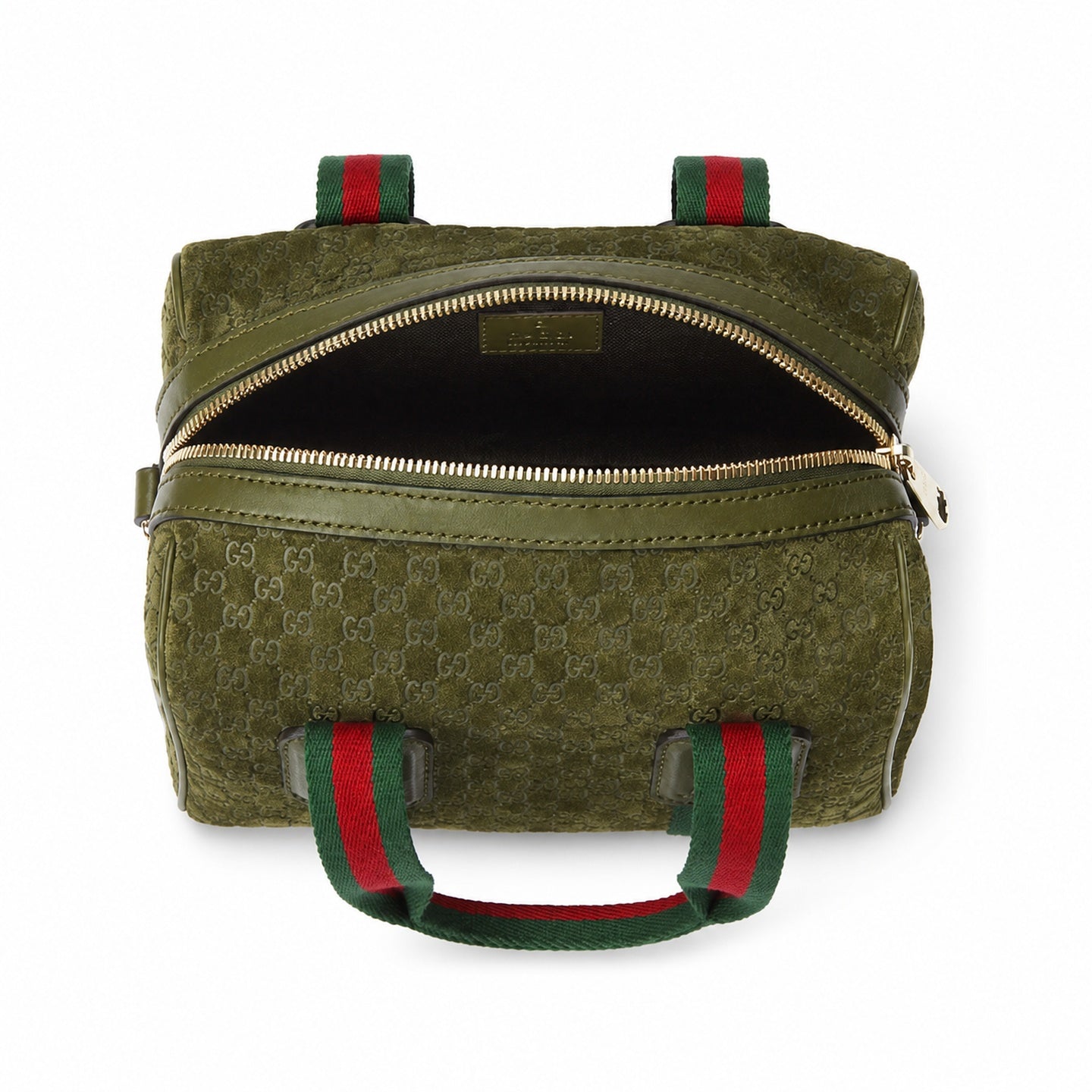 Gucci Mini Cotton Denim Suede Leather Green Gold Handbag