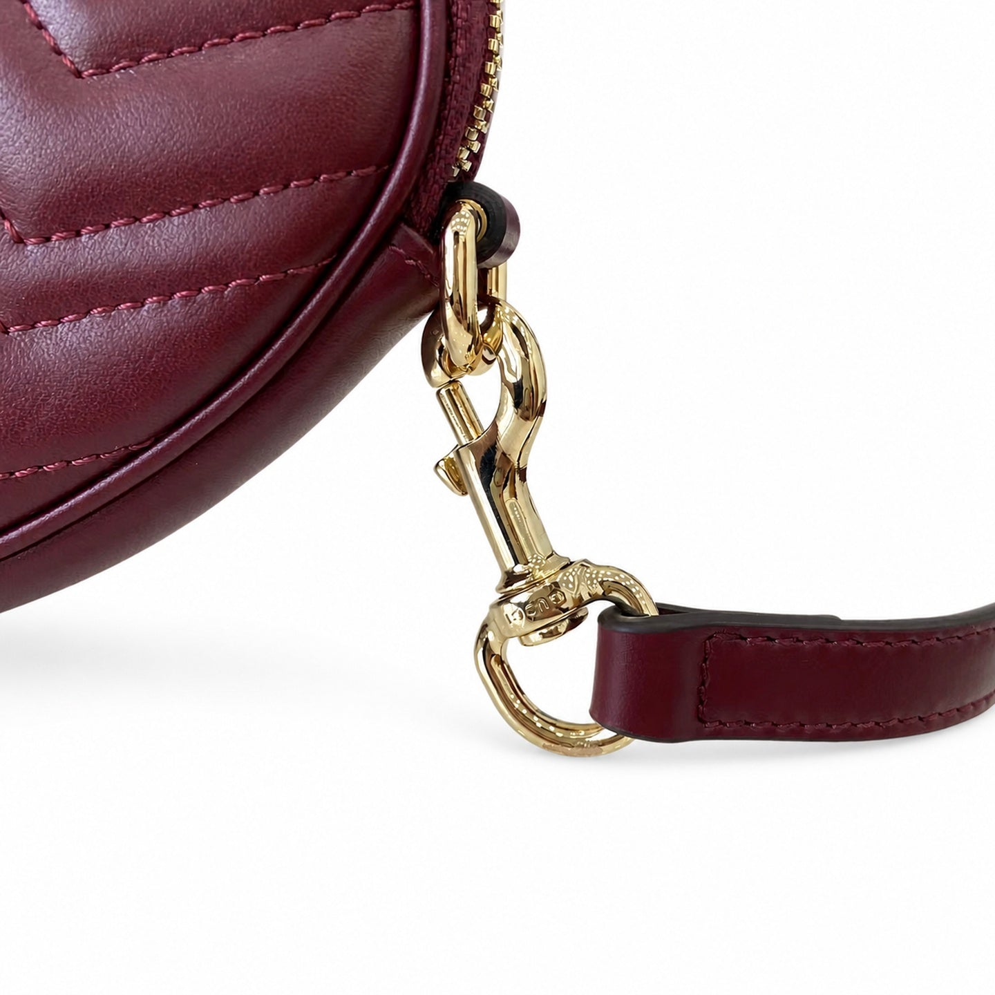 Gucci GG Marmont Mini Quilted Matelasse Leather Red Gold Handbag