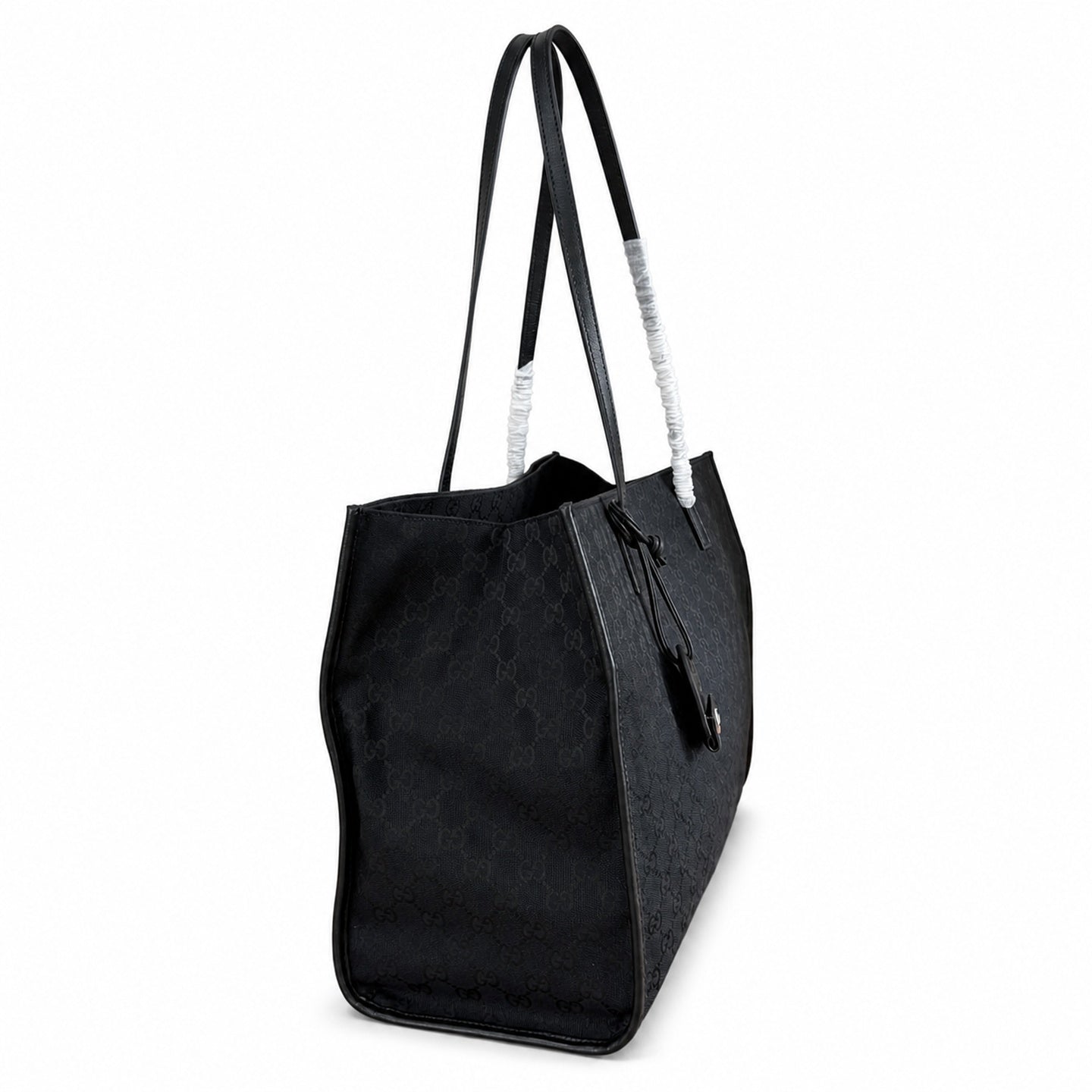 Gucci Canvas Leather Black Brown Gold Bag
