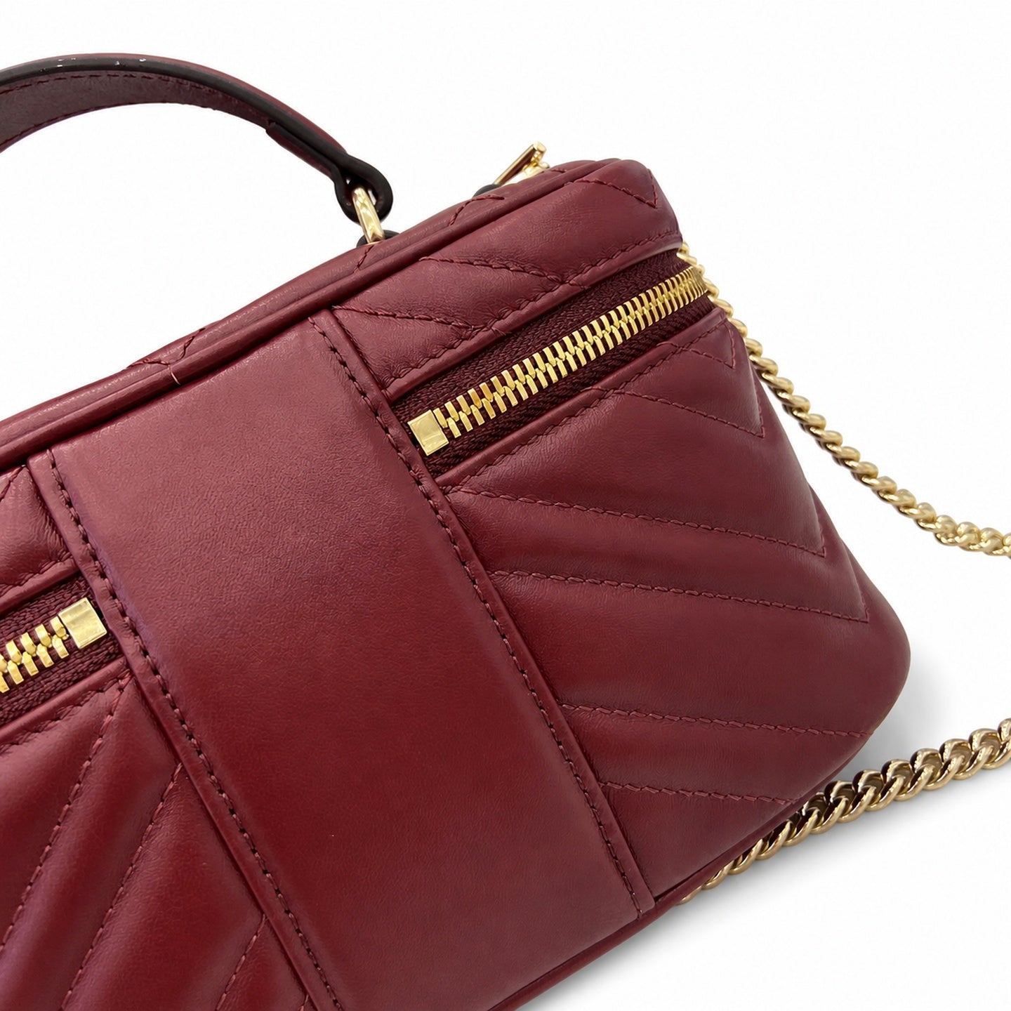 Gucci GG Marmont Quilted Leather Red Gold Bag