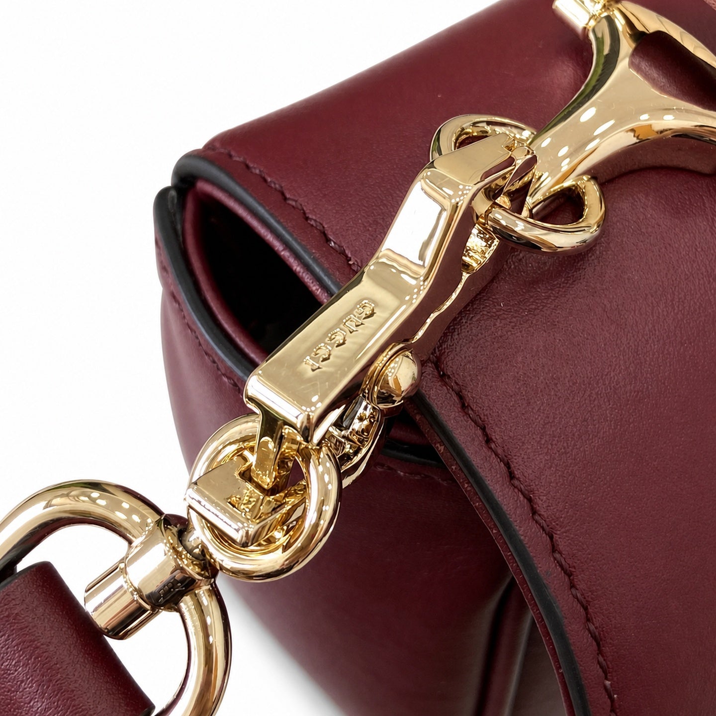 Gucci Horsebit 1955 Small Cotton Canvas Leather Beige Brown Gold Burgundy Handbag