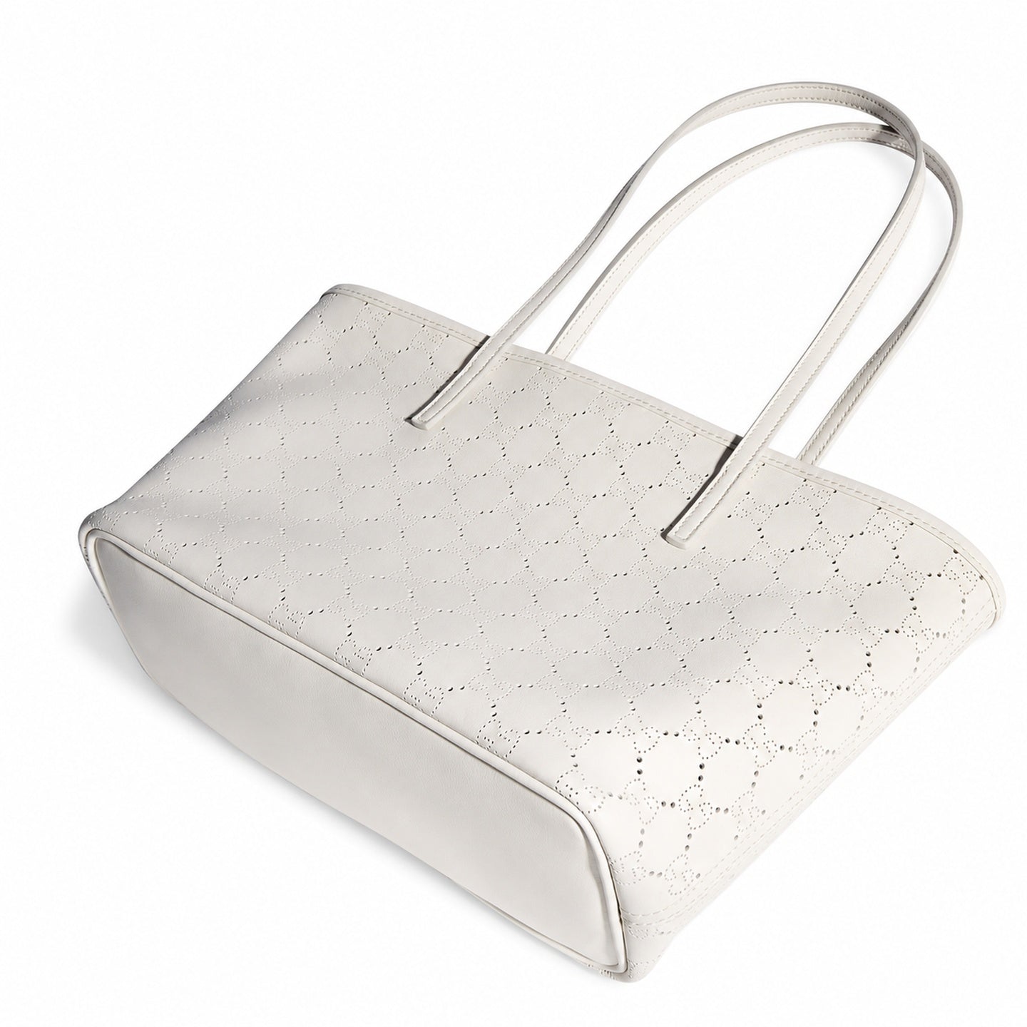 Gucci Suede Leather White Beige Tote Bag