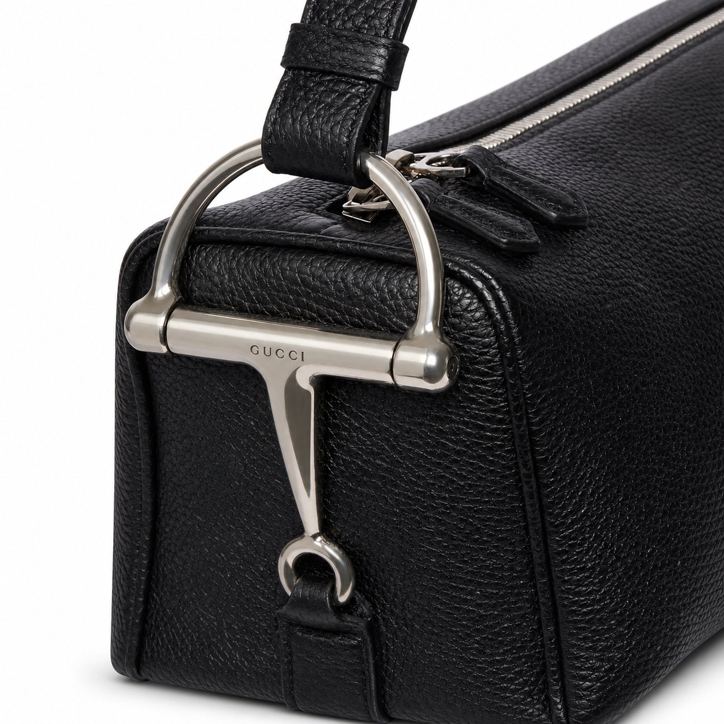 Gucci Horsebit Cotton Leather Black Bag