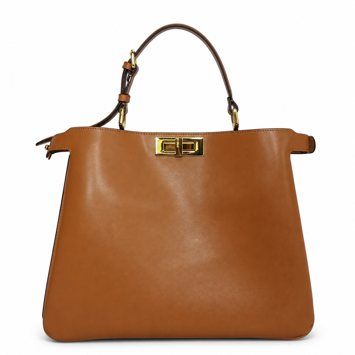 Fendi Peekaboo Soft Large Velvet Leather Gold Handbag