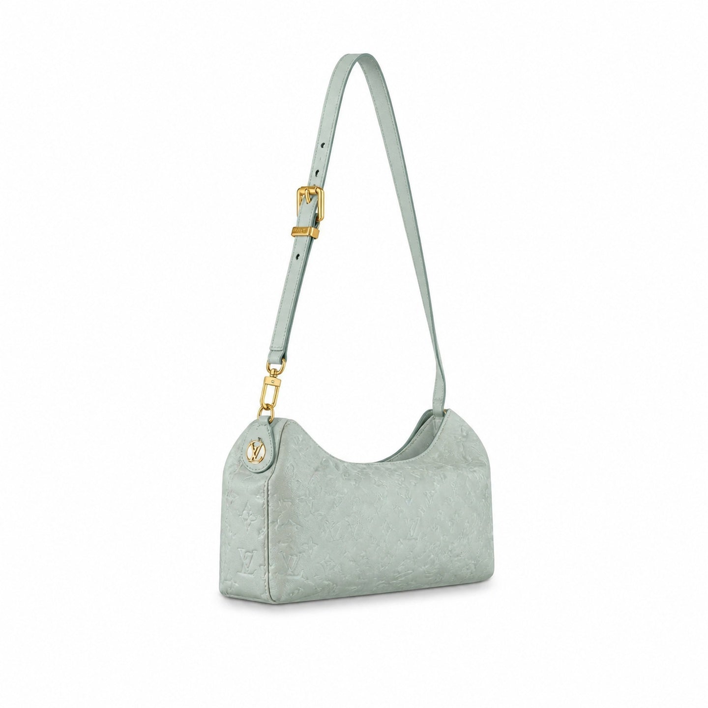 Gucci Cotton Canvas Leather Blue Gold Bag