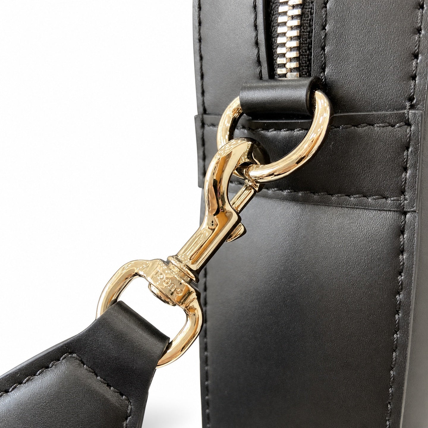 Gucci Cotton Leather Black Gray Briefcase