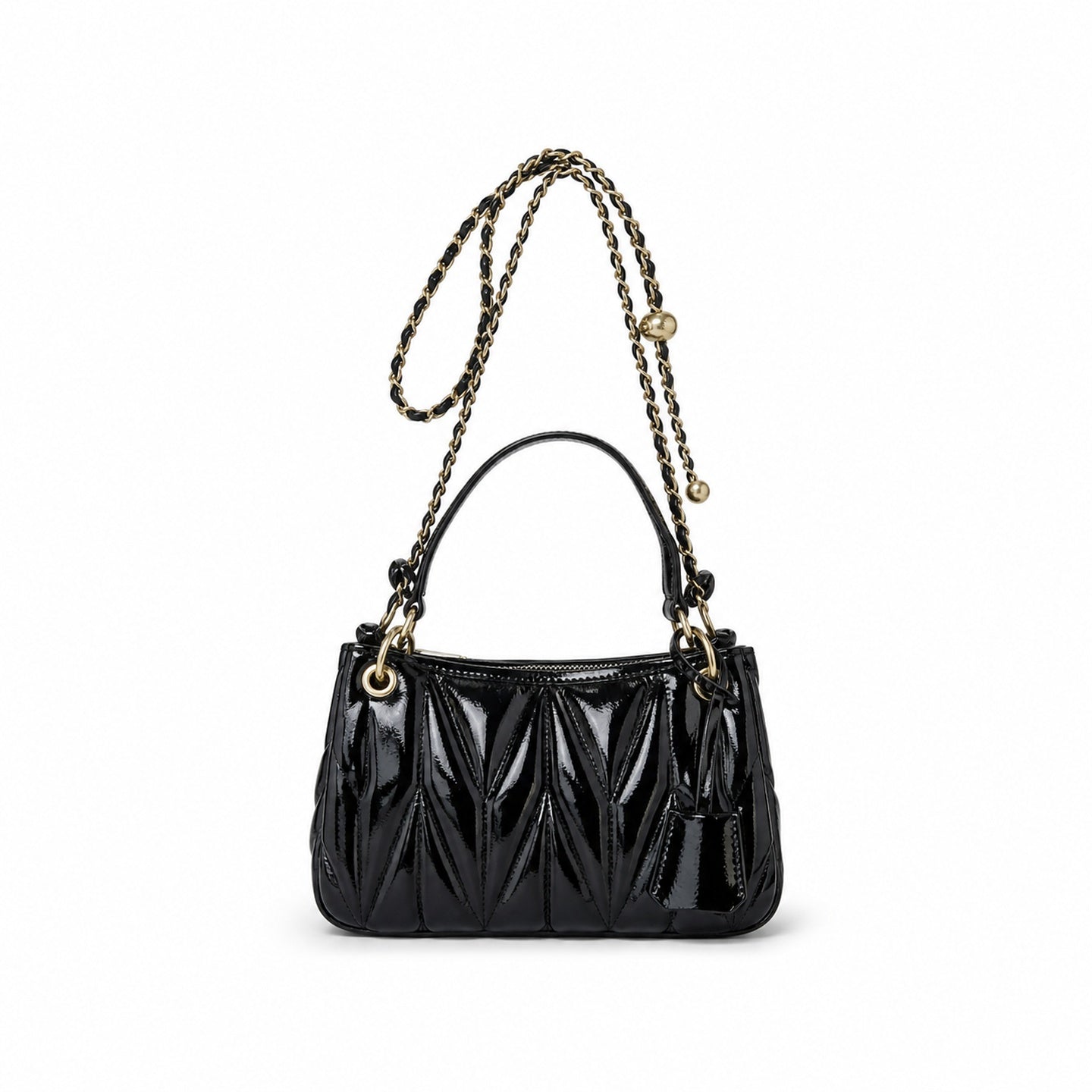 Chanel Medium Knit Patent Leather Bag
