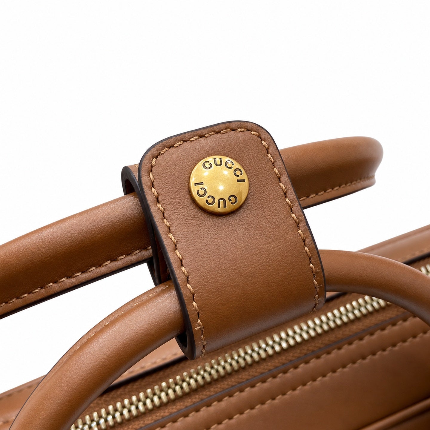 Gucci Men's Cotton Canvas Leather Brown Briefcase