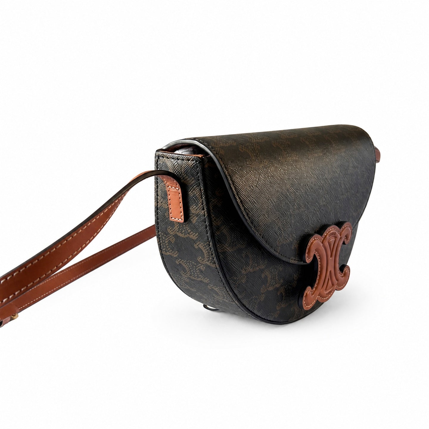 Celine Triomphe Leather Blue Gold Bag