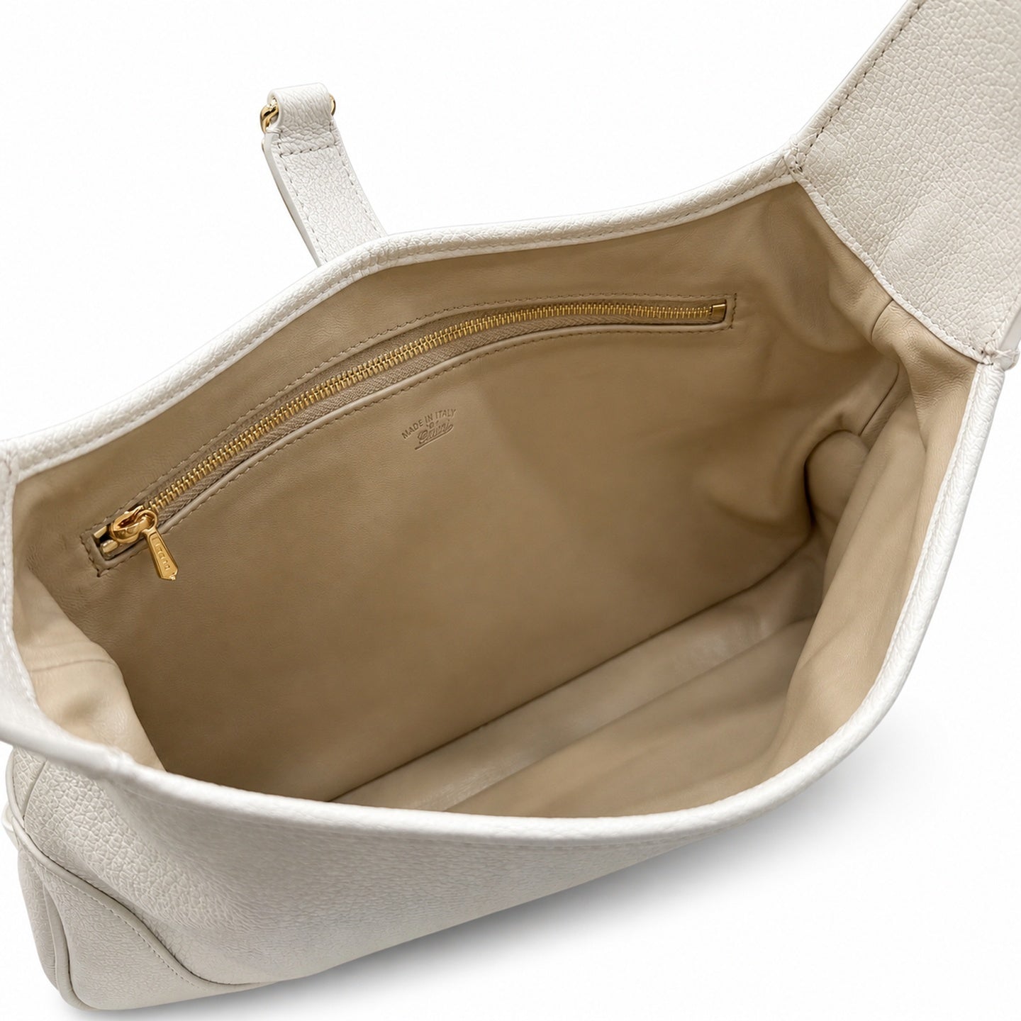 Gucci Leather White Beige Gold Handbag