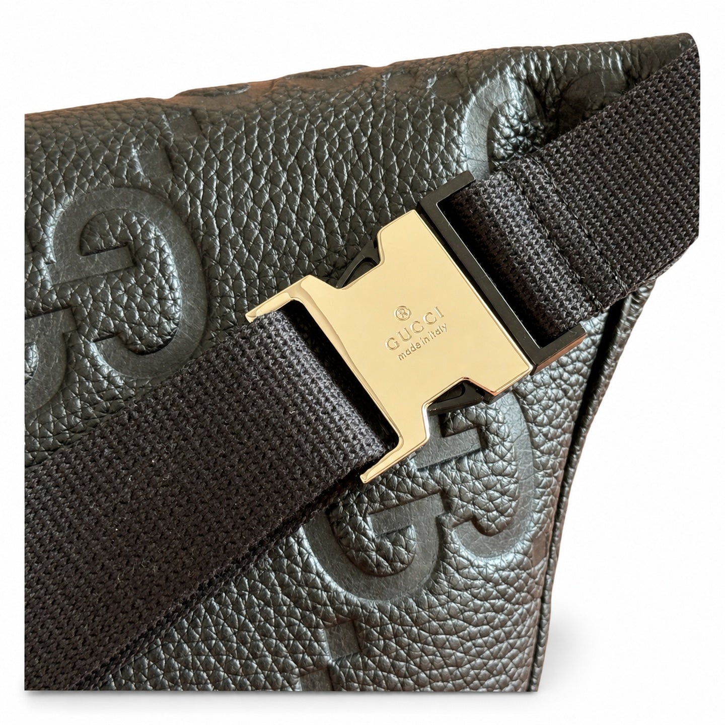 Gucci Cotton Leather Black Orange Waist Bag