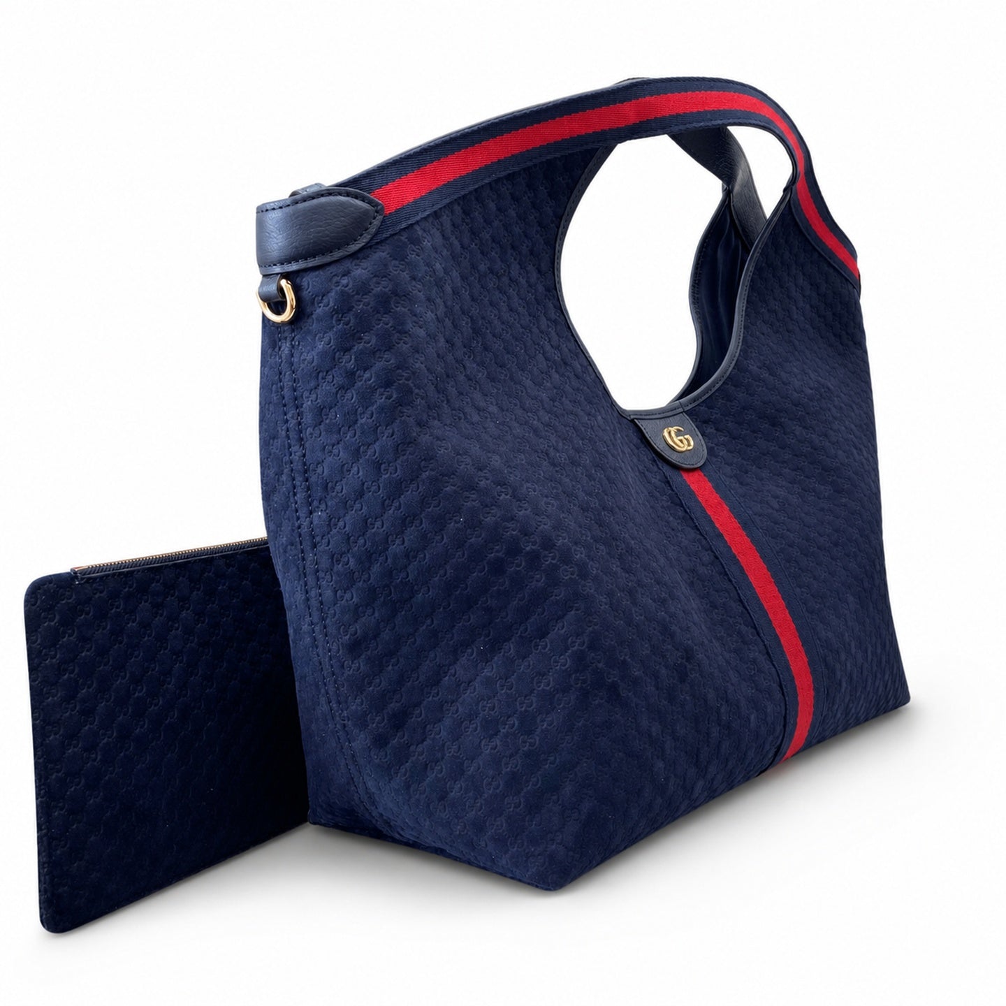 Gucci Giglio Cotton Suede Canvas Velvet Red Blue Gold Handbag