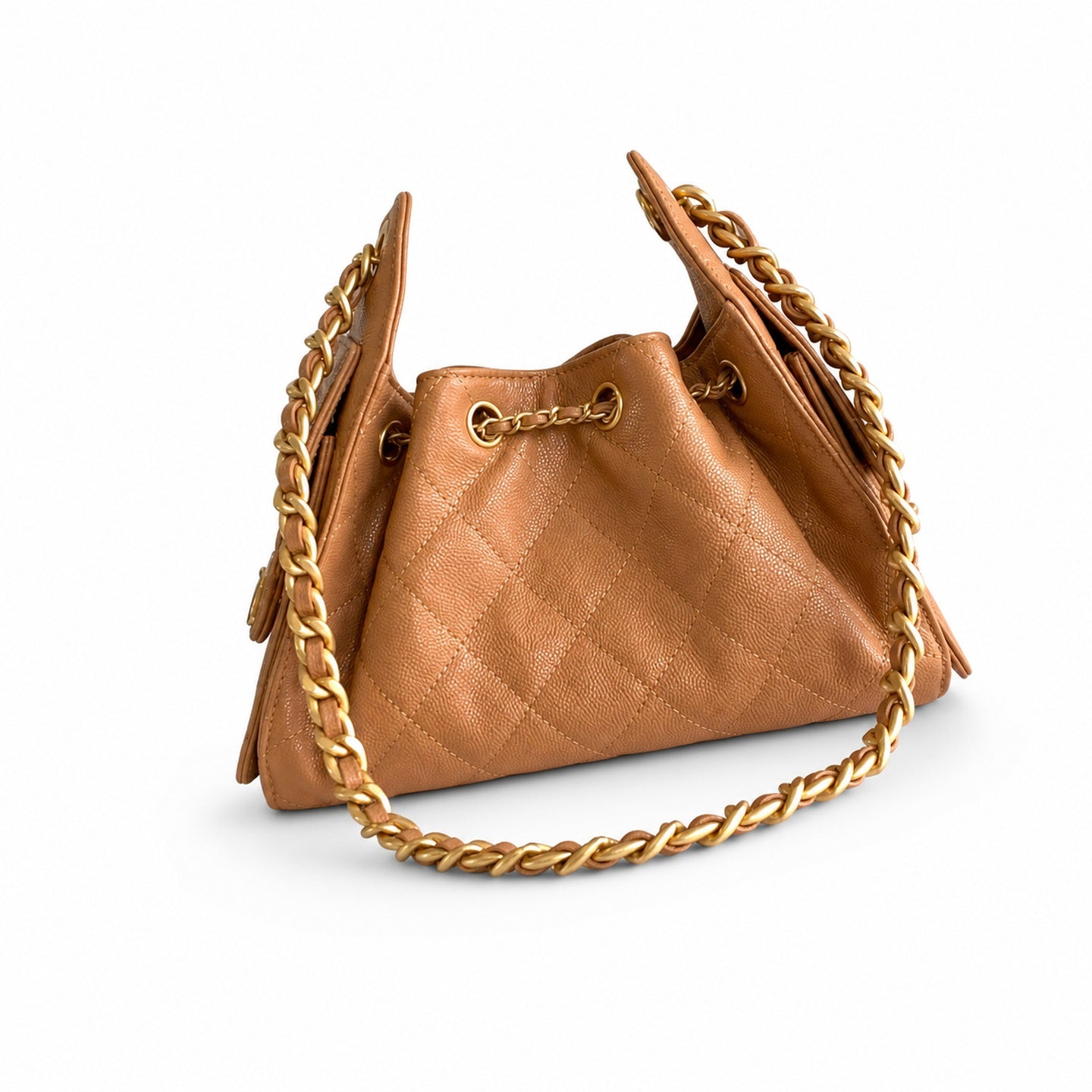 Chanel 25 Small Leather Black Gold Bag