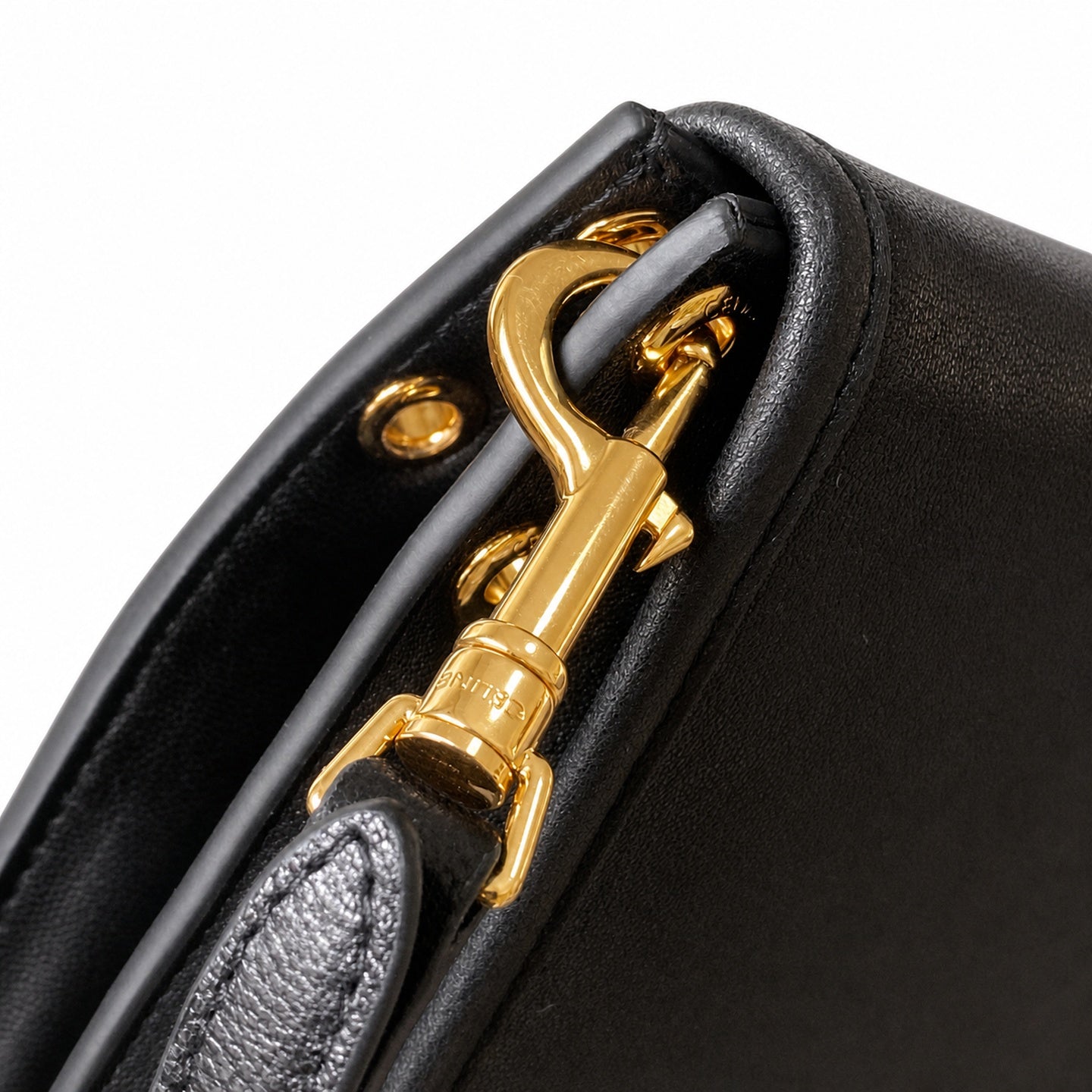 Celine Triomphe Large Leather Black Gold Bag