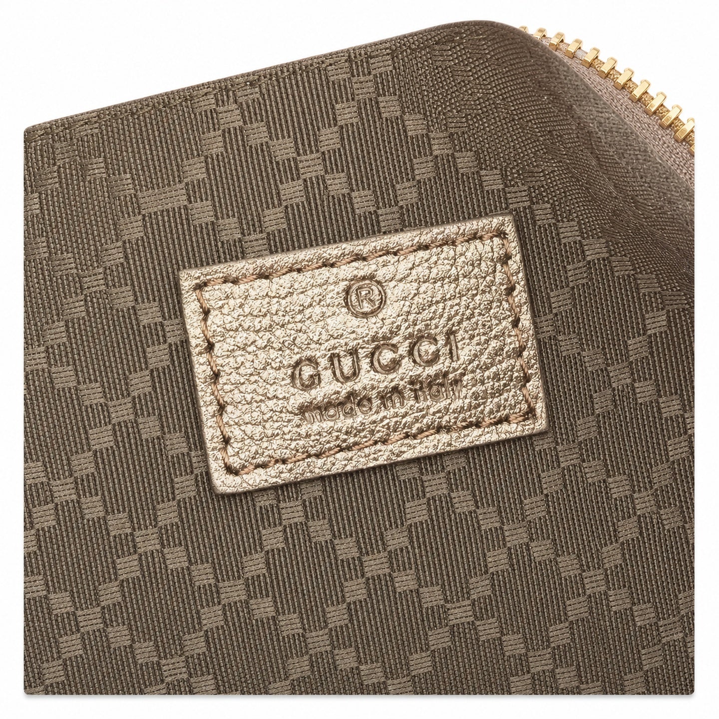 Gucci Horsebit Mini Cotton Canvas Leather Brown Gold Bag
