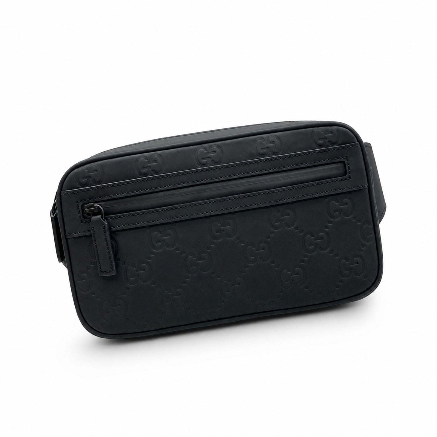 Gucci Cotton Leather Black Green Waist Bag