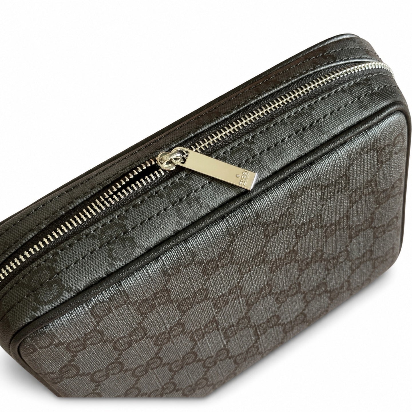 Gucci Canvas Nylon Leather Black Bag