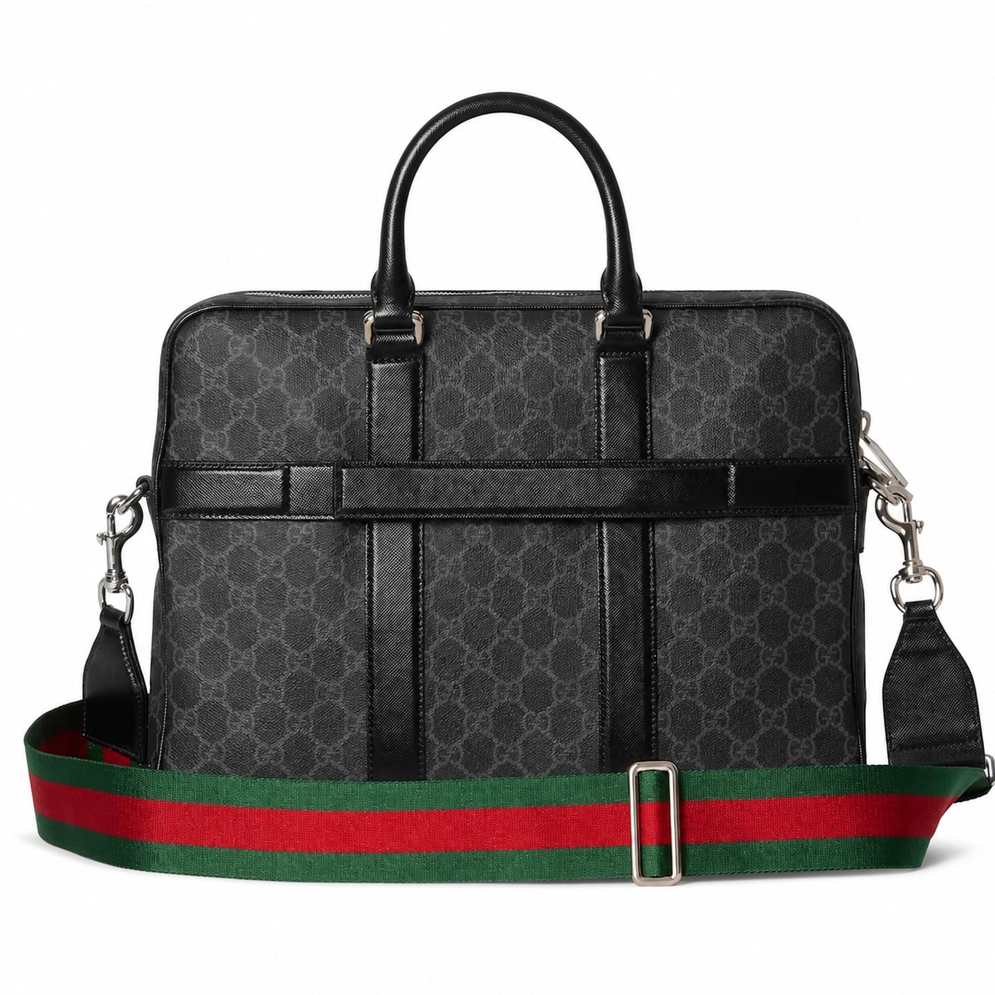 Gucci Supreme Large Nylon Leather Black White Suitcase