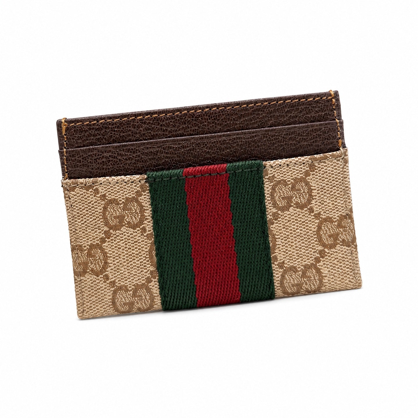 Gucci Small Canvas Leather Brown Gold Bag