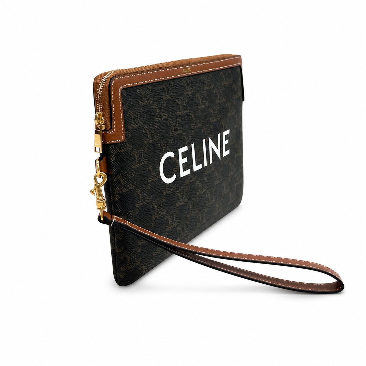 Celine Leather Brown Clutch
