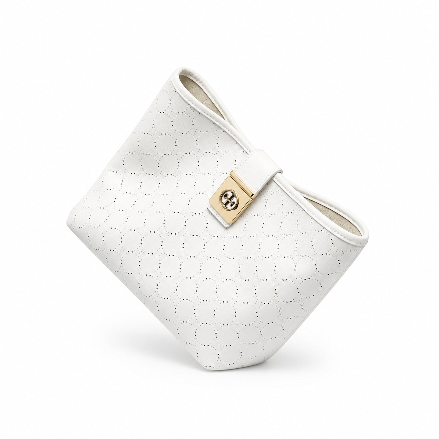 Gucci Suede Leather White Beige Tote Bag