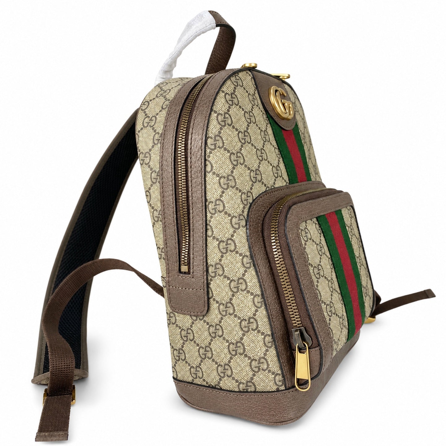 Gucci Ophidia Canvas Brown Red Green Backpack